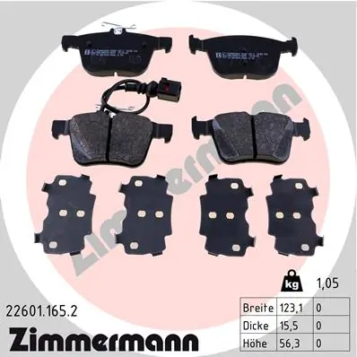 Brake Pad Set, disc brake 22601.165.2
