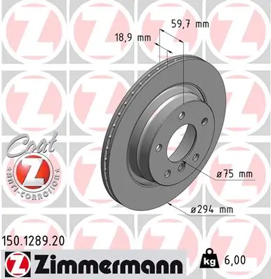 Brake Disc COAT Z 150.1289.20