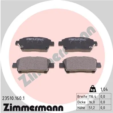 Brake Pad Set, disc brake 23510.160.1