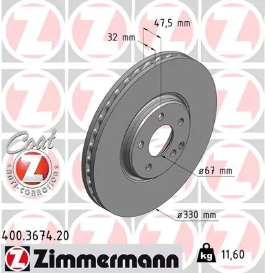 Brake Disc COAT Z 400.3674.20