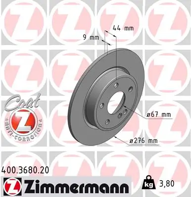 Brake Disc COAT Z 400.3680.20