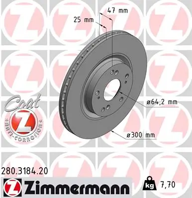 Brake Disc COAT Z 280.3184.20
