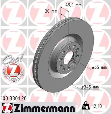 Brake Disc COAT Z 100.3301.20