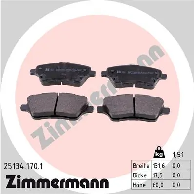 Brake Pad Set, disc brake 25134.170.1