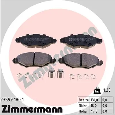 Brake Pad Set, disc brake 23597.180.1
