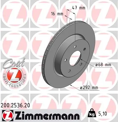 Brake Disc COAT Z 200.2536.20
