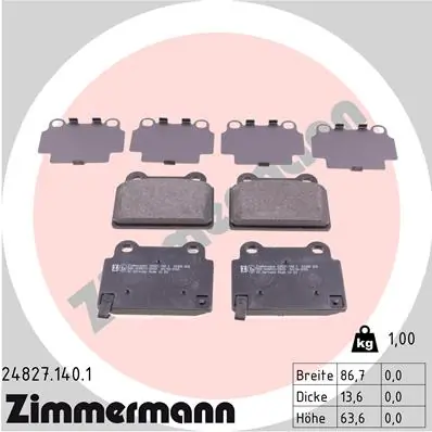 Brake Pad Set, disc brake 24827.140.1