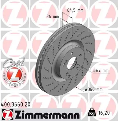 Brake Disc COAT Z 400.3660.20
