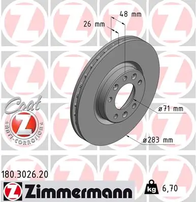 Brake Disc COAT Z 180.3026.20