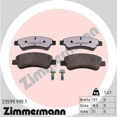 Brake Pad Set, disc brake rd:z 23599.990.1