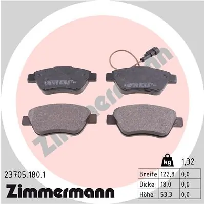 Brake Pad Set, disc brake 23705.180.1