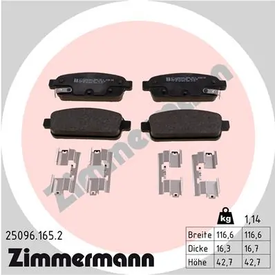 Brake Pad Set, disc brake 25096.165.2