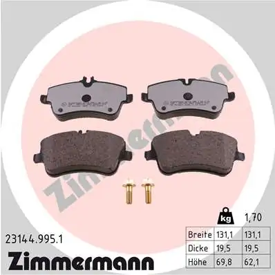 Brake Pad Set, disc brake rd:z 23144.995.1