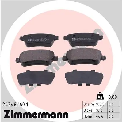 Brake Pad Set, disc brake 24348.160.1