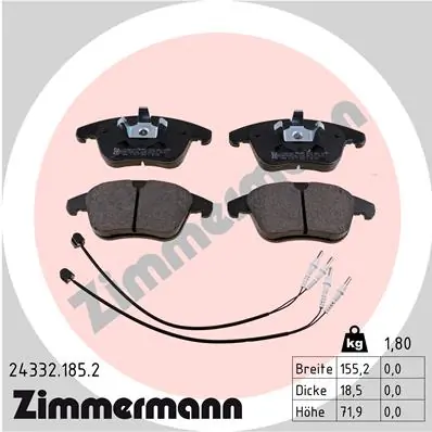 Brake Pad Set, disc brake 24332.185.2