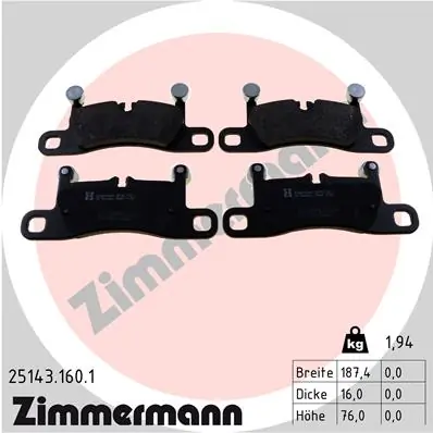 Brake Pad Set, disc brake 25143.160.1
