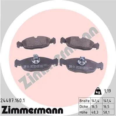 Brake Pad Set, disc brake 24487.160.1