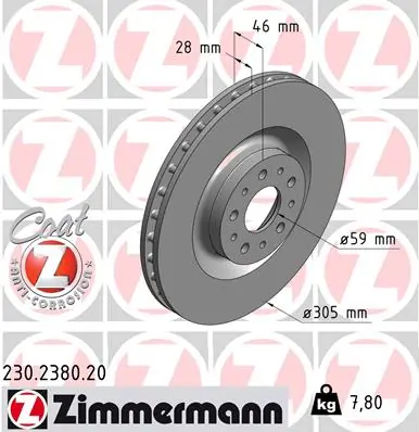 Brake Disc COAT Z 230.2380.20