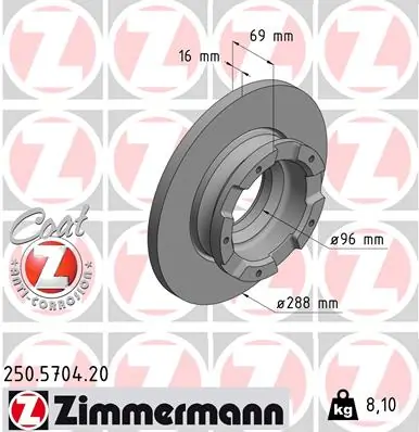 Brake Disc COAT Z 250.5704.20
