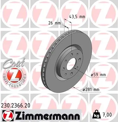 Brake Disc COAT Z 230.2366.20