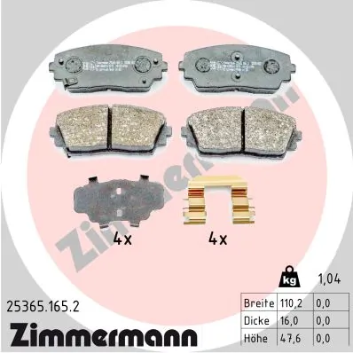 Brake Pad Set, disc brake 25365.165.2