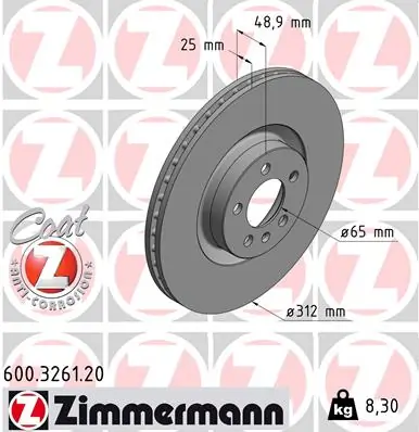 Brake Disc COAT Z 600.3261.20