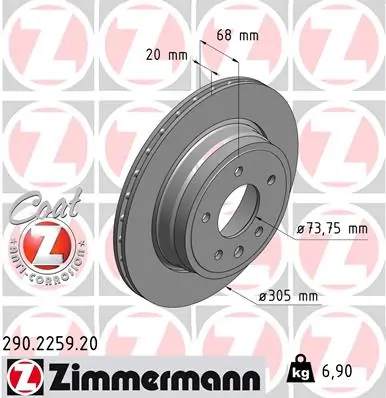 Brake Disc COAT Z 290.2259.20