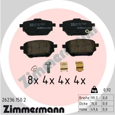 Brake Pad Set, disc brake 26236.150.2