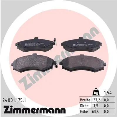 Brake Pad Set, disc brake 24031.175.1