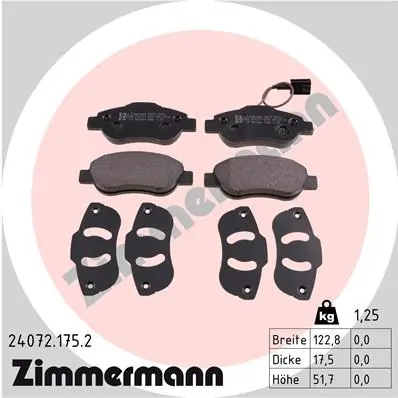 Brake Pad Set, disc brake 24072.175.2