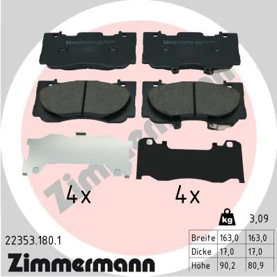Brake Pad Set, disc brake 22353.180.1