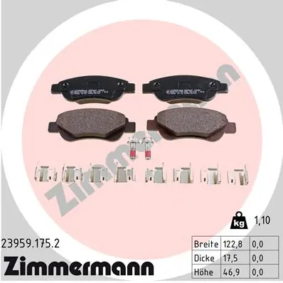 Brake Pad Set, disc brake 23959.175.2