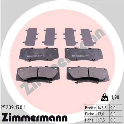 Brake Pad Set, disc brake 25209.170.1