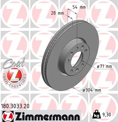 Brake Disc COAT Z 180.3033.20