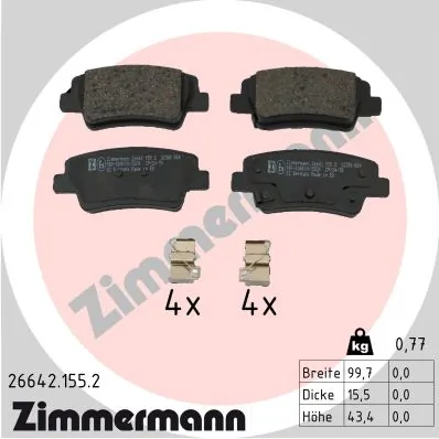 Brake Pad Set, disc brake 26642.155.2