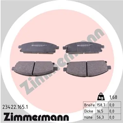 Brake Pad Set, disc brake 23422.165.1