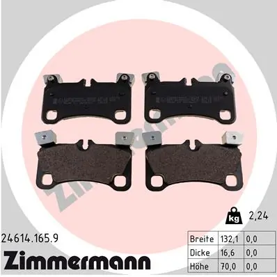 Brake Pad Set, disc brake pb:z 24614.165.9