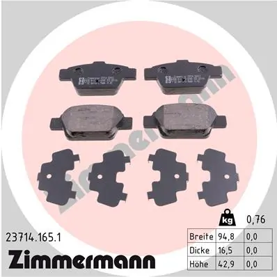 Brake Pad Set, disc brake 23714.165.1
