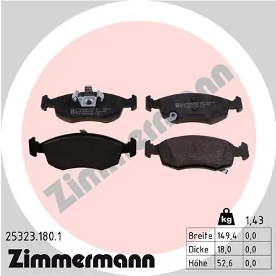 Brake Pad Set, disc brake 25323.180.1