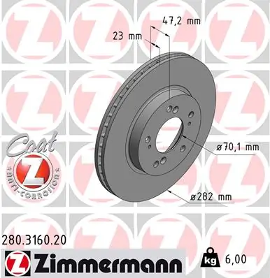 Brake Disc COAT Z 280.3160.20