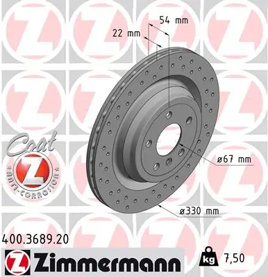 Brake Disc COAT Z 400.3689.20