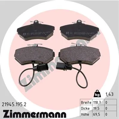 Brake Pad Set, disc brake 21945.195.2