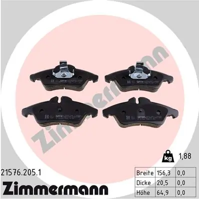 Brake Pad Set, disc brake 21576.205.1