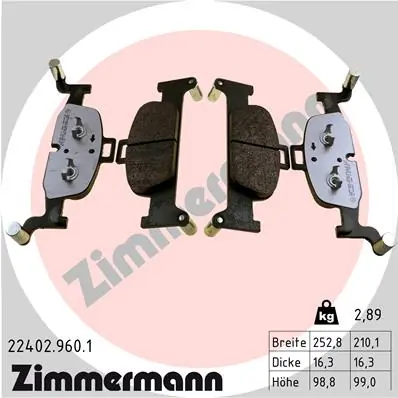 Brake Pad Set, disc brake rd:z 22402.960.1
