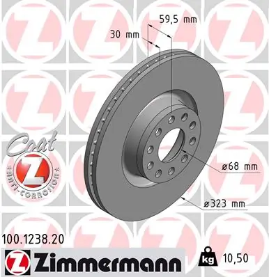 Brake Disc COAT Z 100.1238.20