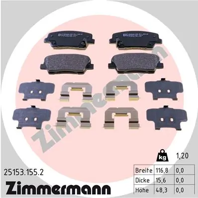Brake Pad Set, disc brake 25153.155.2