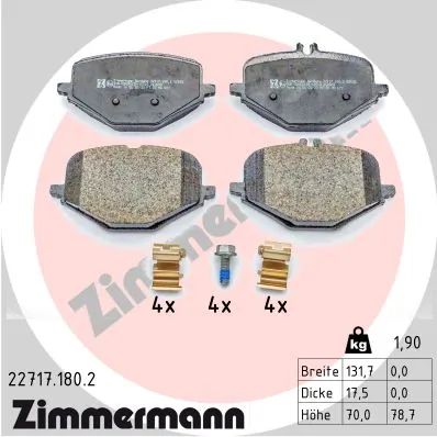 Brake Pad Set, disc brake 22717.180.2