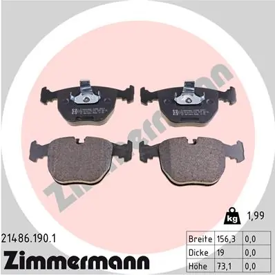 Brake Pad Set, disc brake 21486.190.1