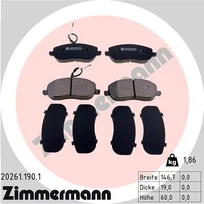 Brake Pad Set, disc brake 20261.190.1