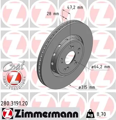 Brake Disc COAT Z 280.3191.20